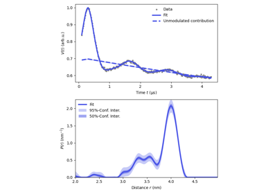 Analysis of a 4-pulse DEER signal with a compactness penalty